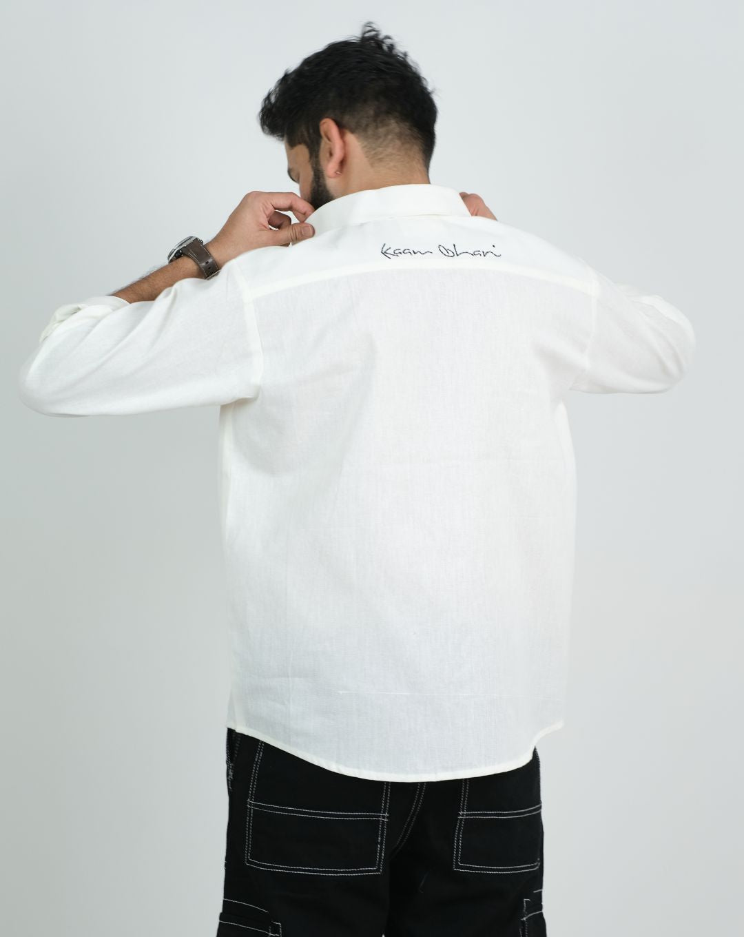 What Do You Do | Oversize Shirt | White | Unisex | Linen