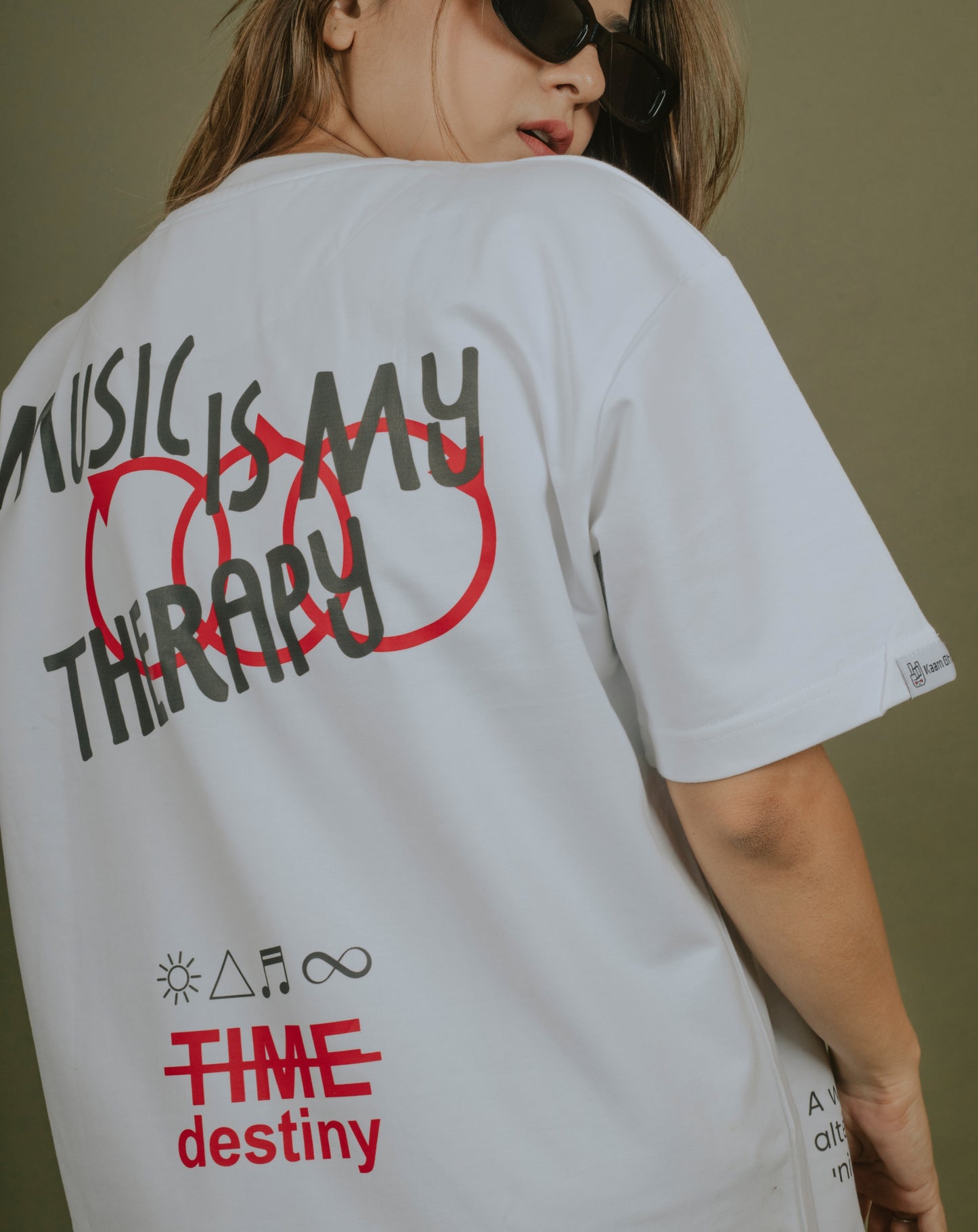 Music Is My Therapy | Over Sized T-Shirt | White | DJ Kiara