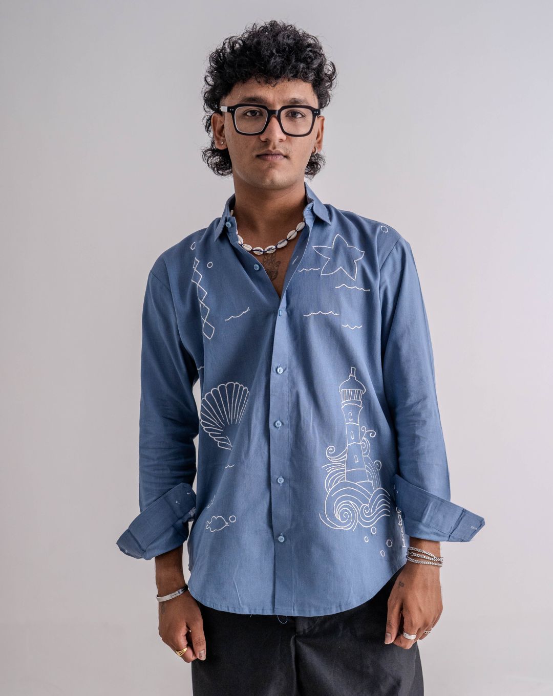 Into The Sea | Oversize Shirt | Sea Blue | Unisex | Linen