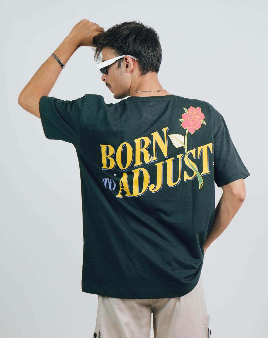 BORN TO ADJUST | GREEN | OVERSIZE UNISEX TSHIRT