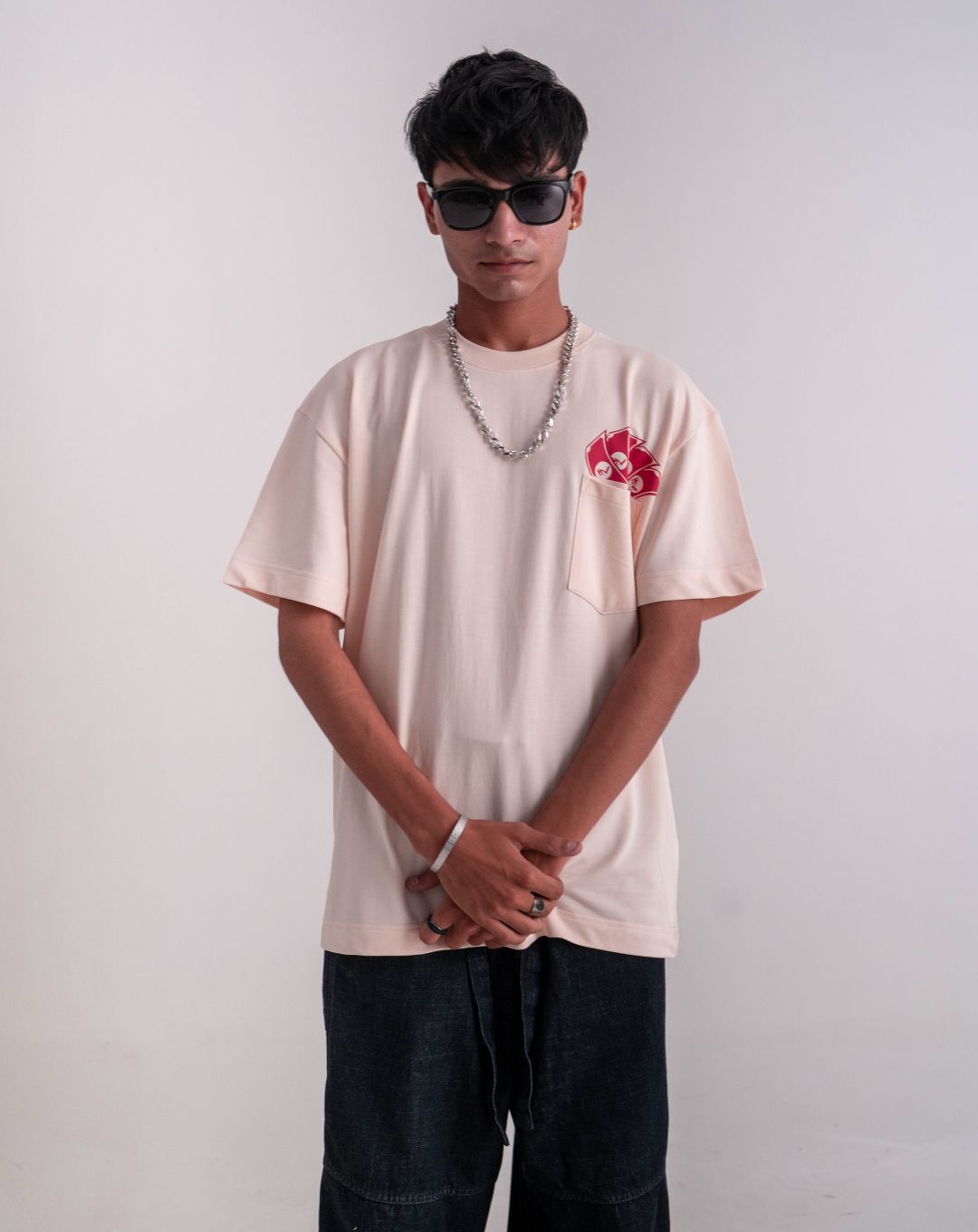 STAY AMEER | MARSHMELLOW | UNISEX T-SHIRT WITH POCKET | (PUFF PRINT)