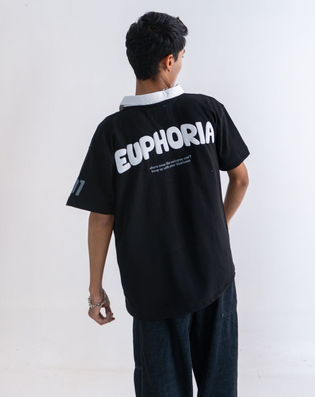 Euphoria | Polo T Shirt | Oversize | Black