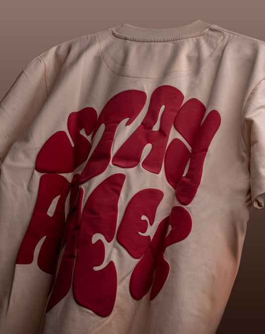STAY AMEER | MARSHMELLOW | UNISEX T-SHIRT WITH POCKET | (PUFF PRINT)