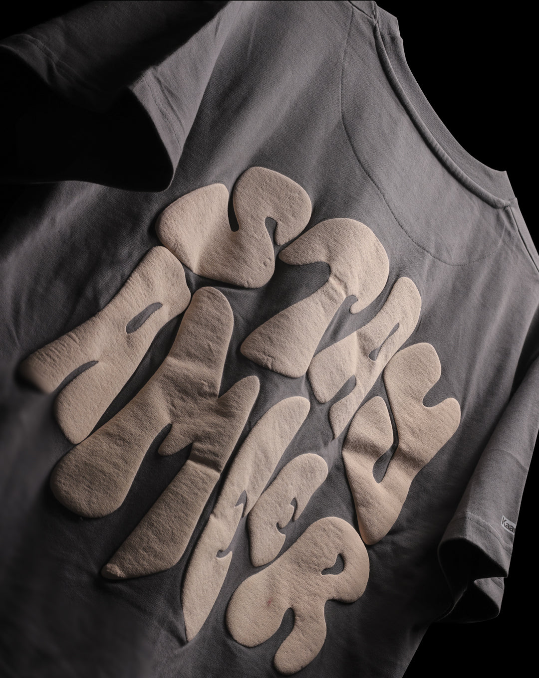 STAY AMEER MARSHMELLOW & GREY TSHIRT WITH POCKET COTTON UNISEX T-SHIRT (PUFF PRINT)