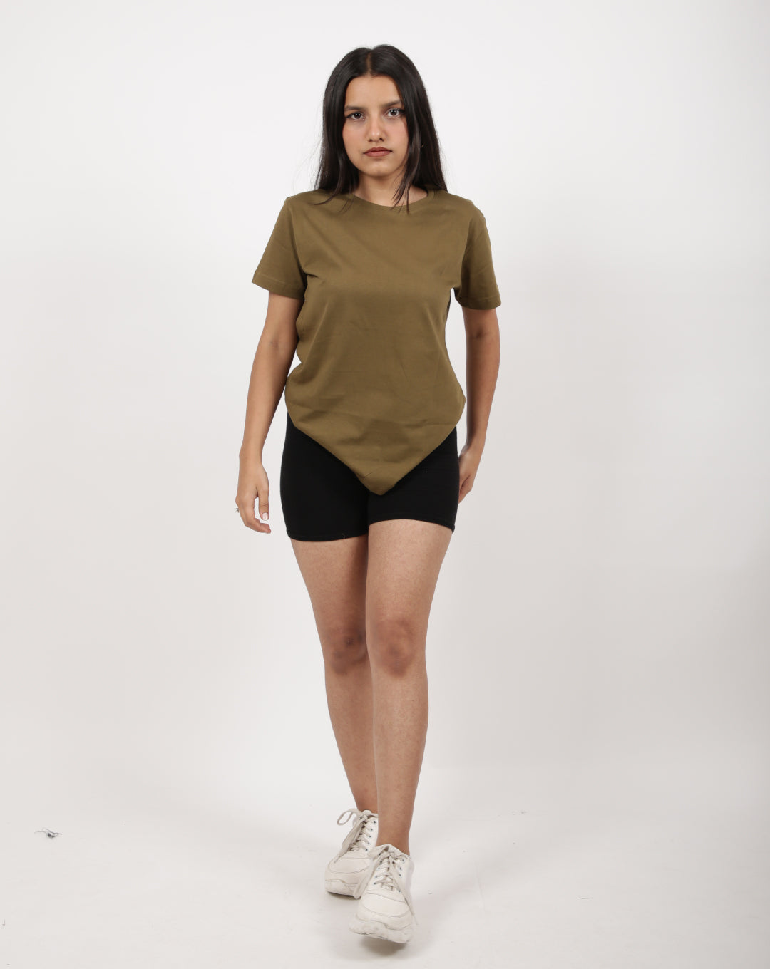 SOLID OLIVE GREEN  REGULAR FIT TSHIRT
