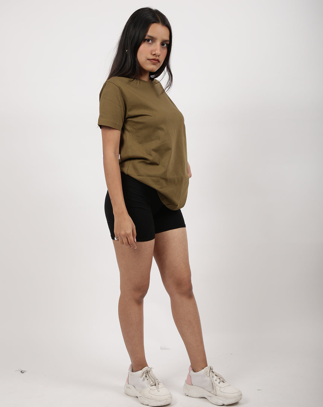 SOLID OLIVE GREEN  REGULAR FIT TSHIRT