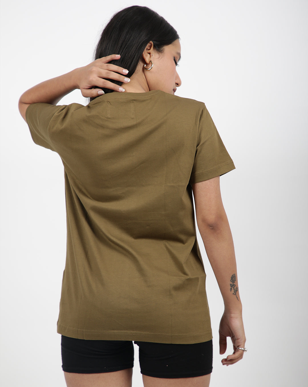 SOLID OLIVE GREEN  REGULAR FIT TSHIRT