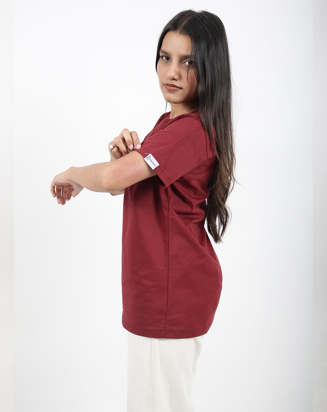 SOLID MAROON REGULAR FIT T-SHIRT