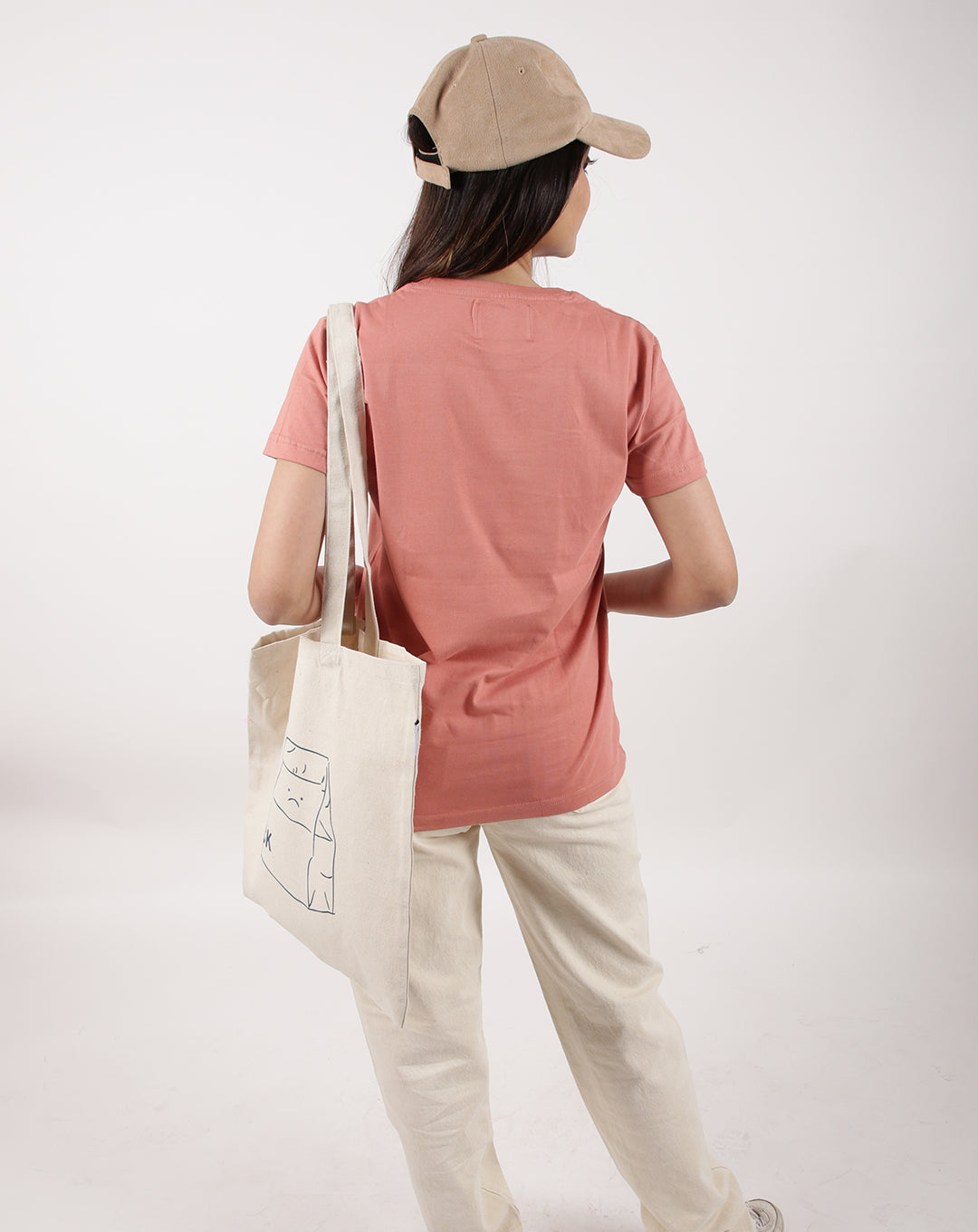 SOLID SALMON PINK REGULAR FIT T-SHIRT