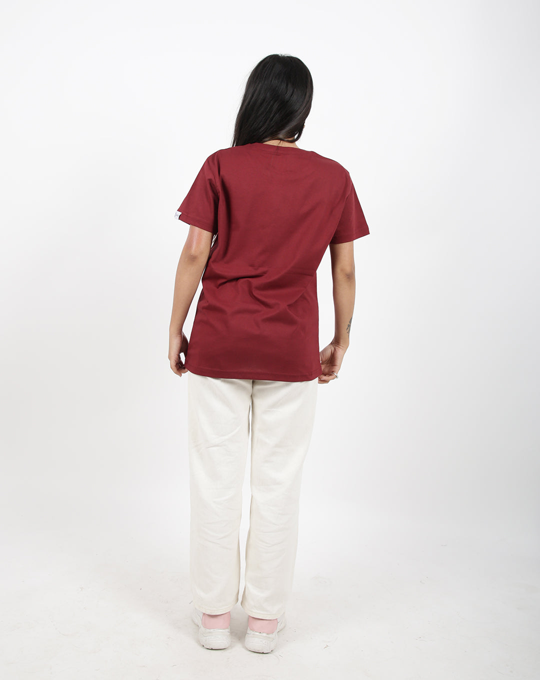 SOLID MAROON REGULAR FIT T-SHIRT