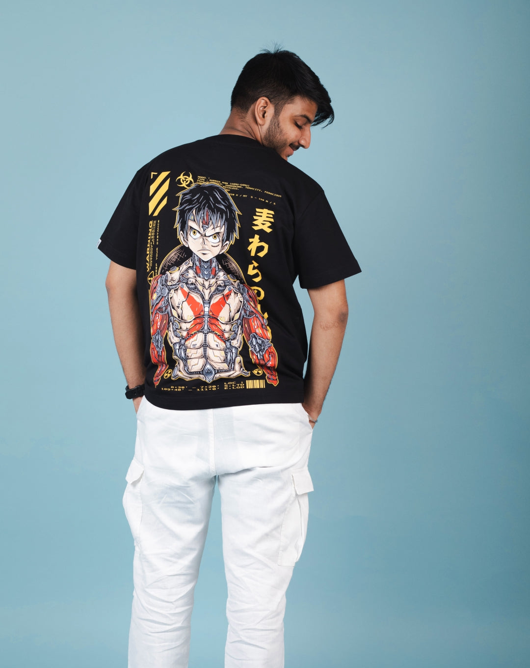 LUFFY | ANIME BLACK OVERSIZE UNISEX TSHIRT | COTTON