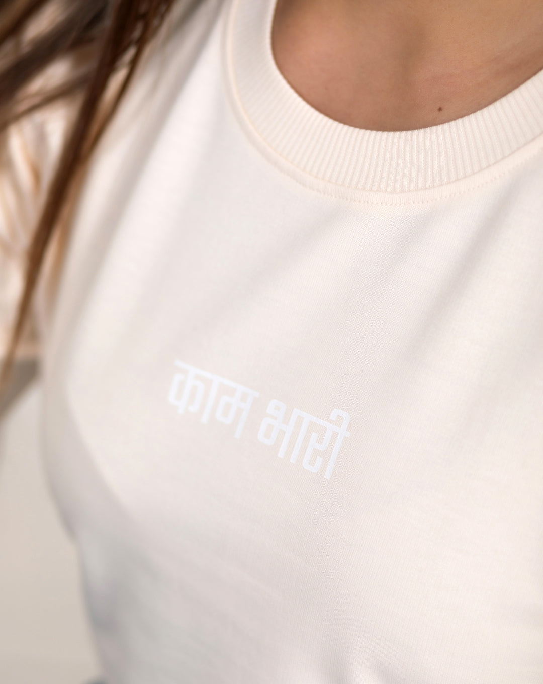 Kaam Bhari Signature Crop Top | Marshmallow | Oversize