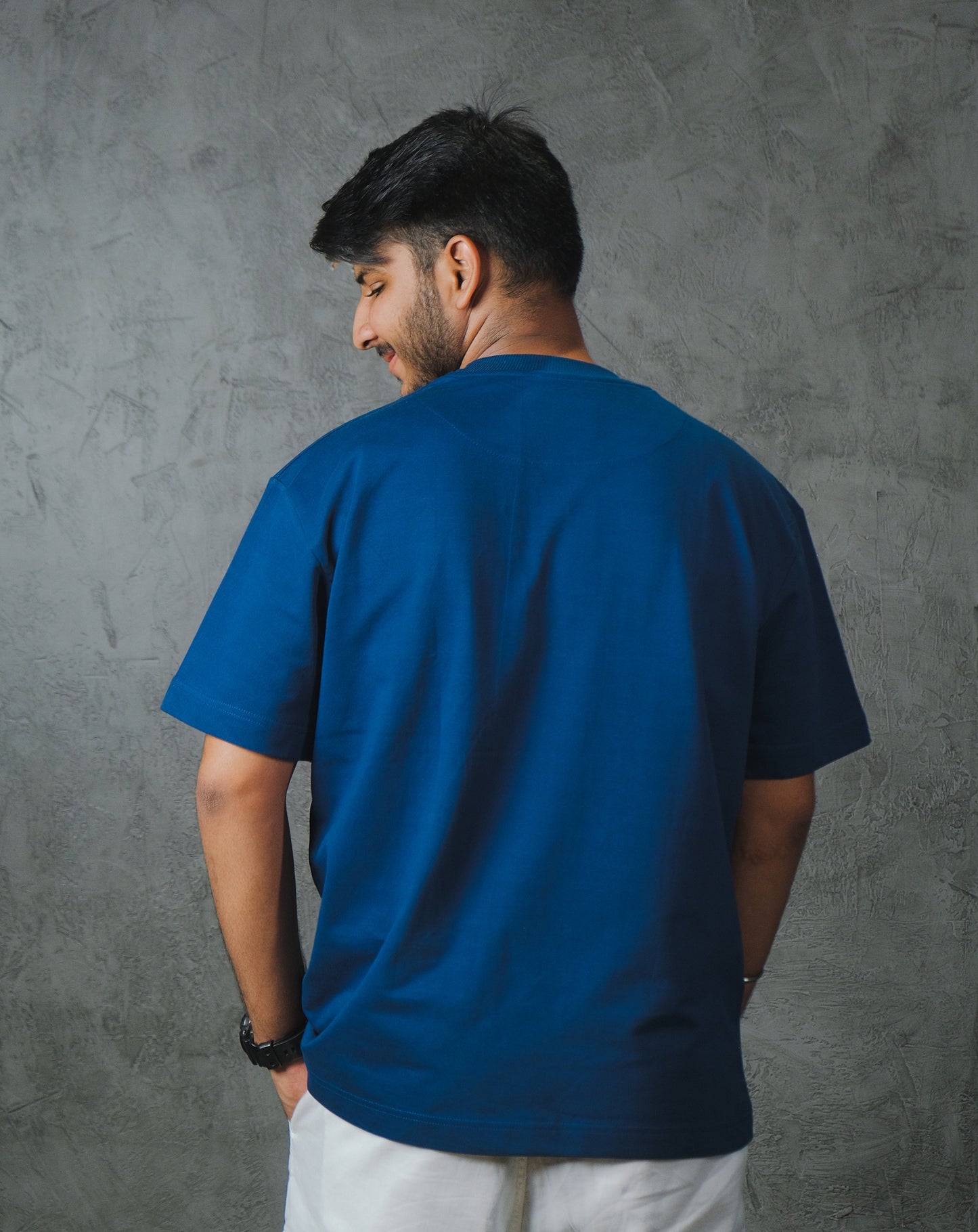Kaam Bhari Reflective Solid | 250 GSM | Teal Blue | Over Size