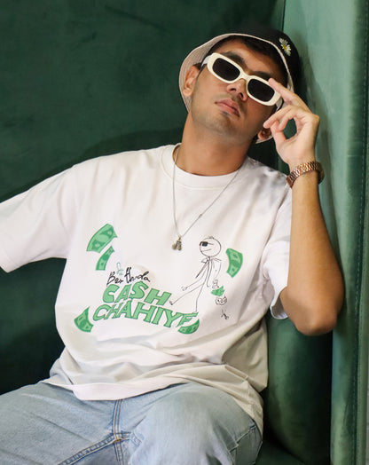 CASH CHAHIYE | WHITE | OVERSIZED UNISEX T-SHIRT