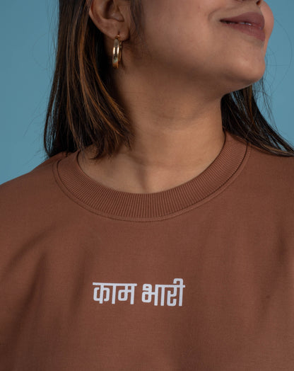 Kaam Bhari Signature Crop Top | Brown | Oversize