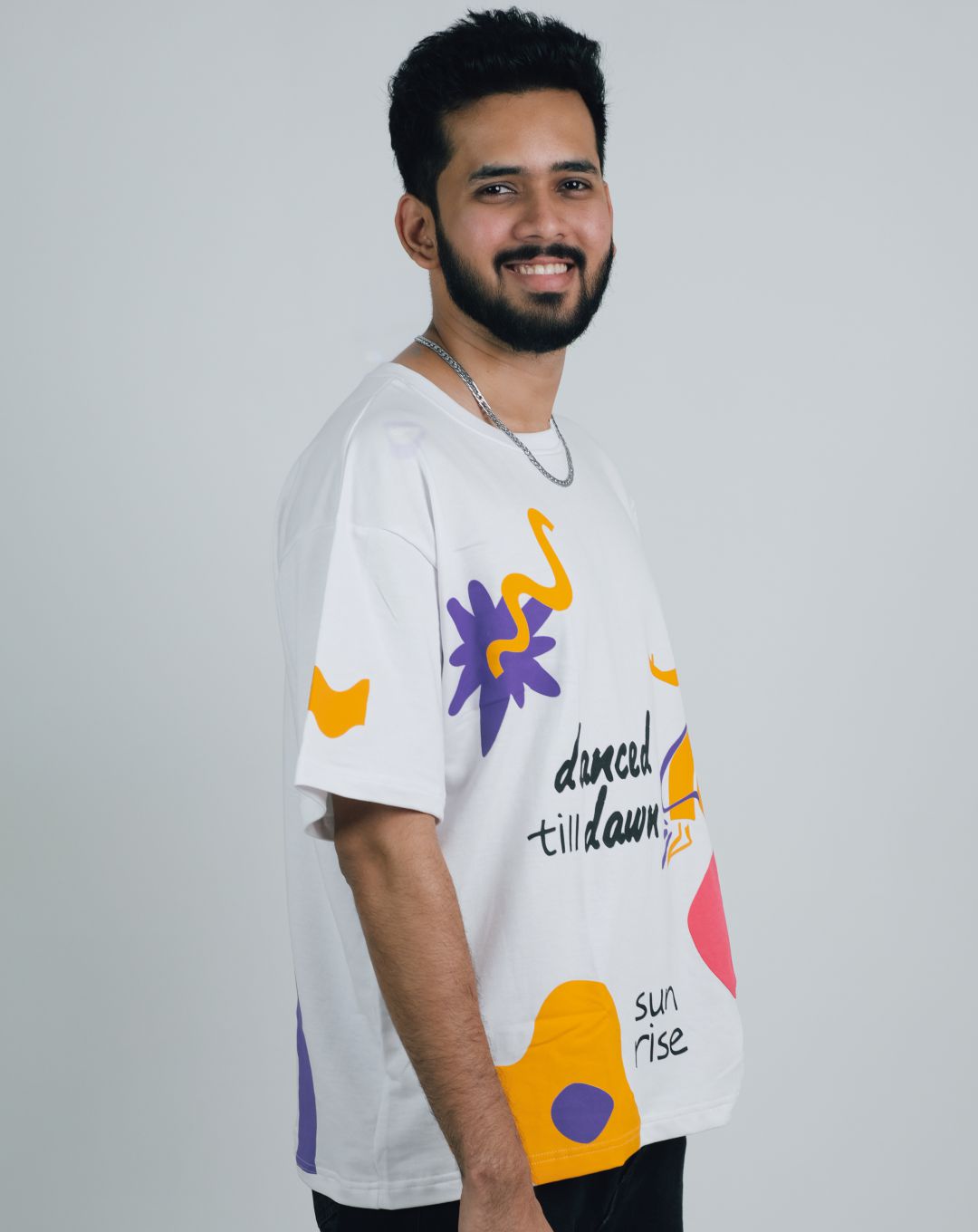 DANCED TILL DAWN | WHITE | OVERSIZE UNISEX TSHIRT | COTTON