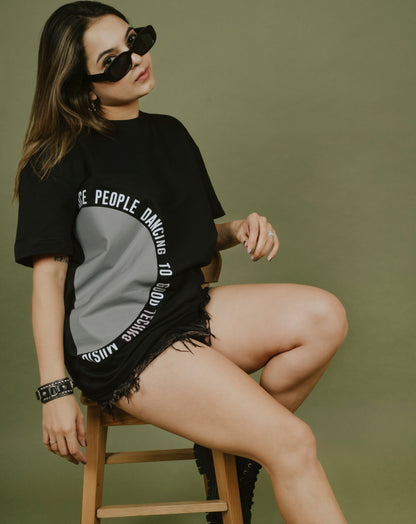 Nice People | Reflective T-Shirt | Over Sized T-Shirt | Black | DJ Kiara