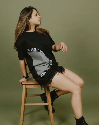 Nice People | Reflective T-Shirt | Over Sized T-Shirt | Black | DJ Kiara