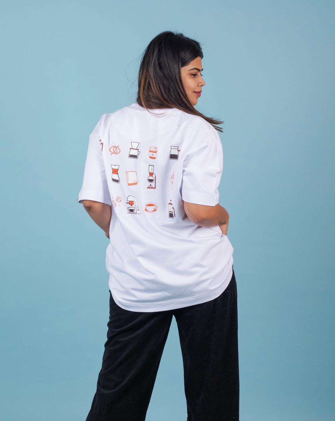CAFFINE COVE | WHITE |BROWN | OVERSIZED UNISEX T-SHIRT