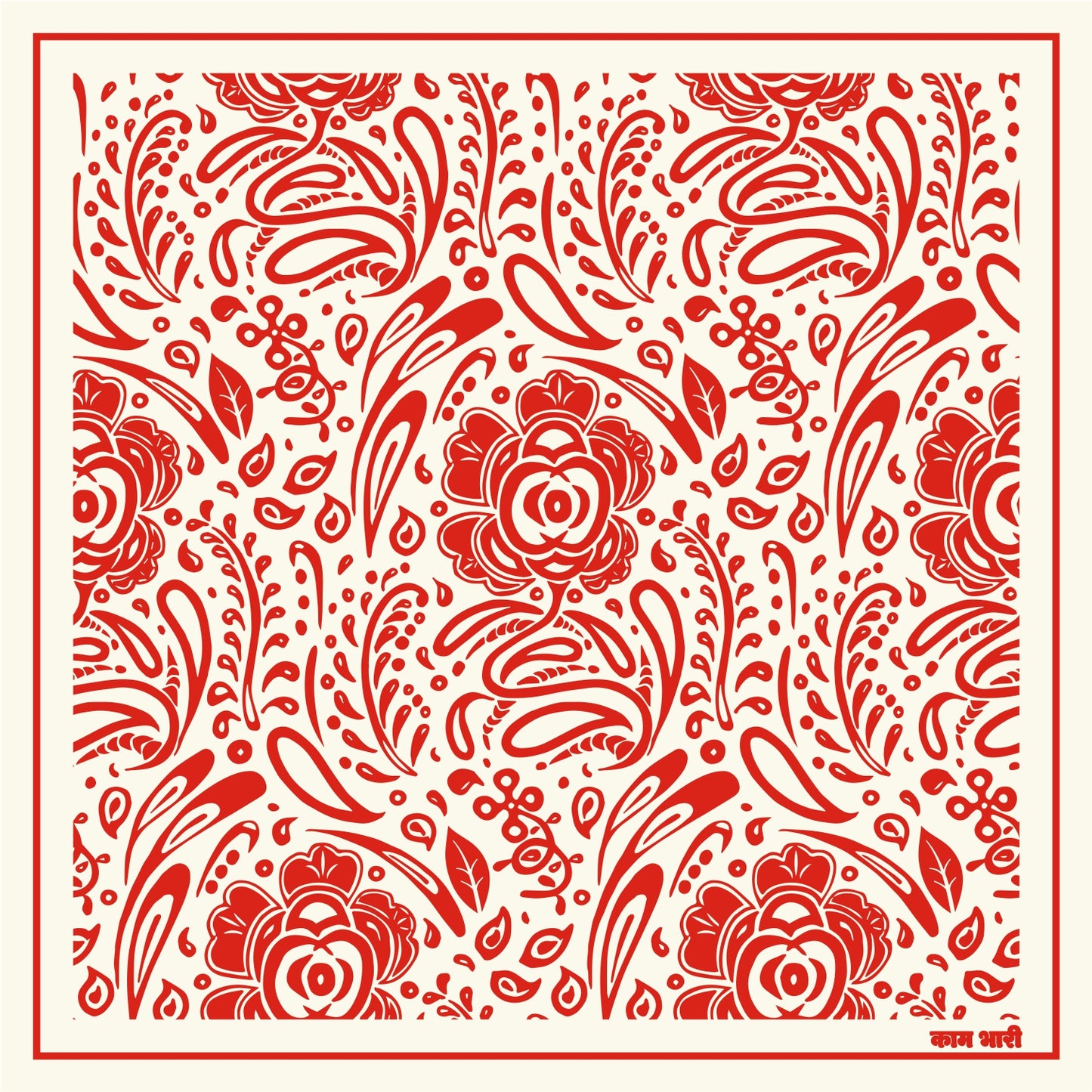 KAAM BHARI BANDHANA | 21x21 | Soft Material | RED & WHITE
