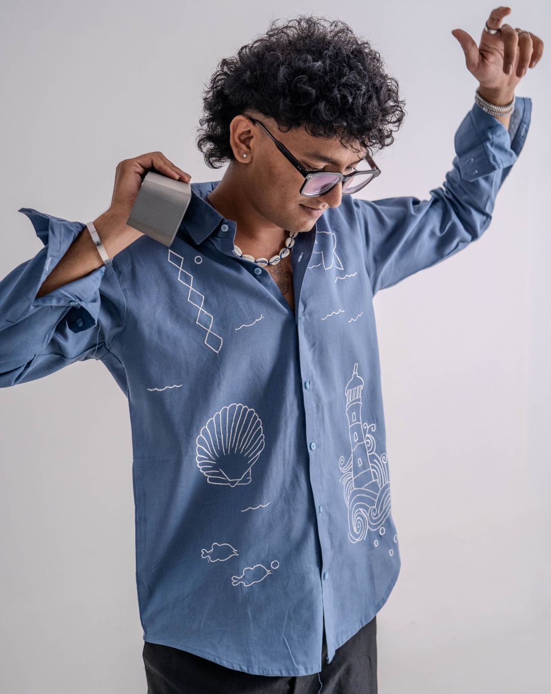 Into The Sea | Oversize Shirt | Sea Blue | Unisex | Linen