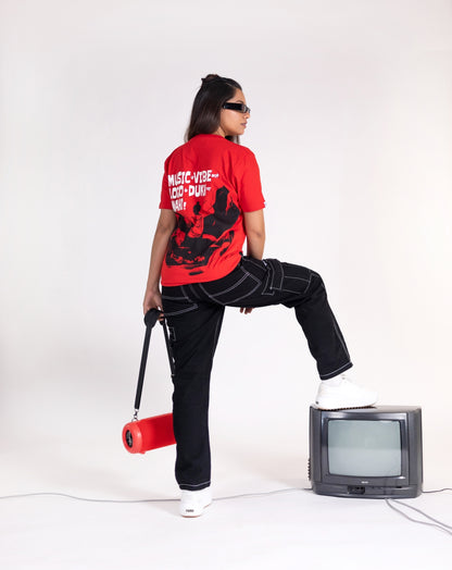Music Pe Vibe Karo | Red | REGULAR UNISEX T-SHIRT