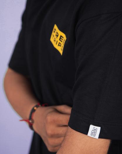 Free Trips | Over Sized T-Shirt | Black | Futurism