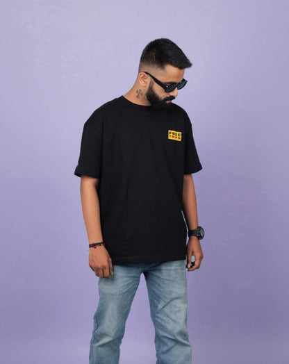 Free Trips | Over Sized T-Shirt | Black | Futurism