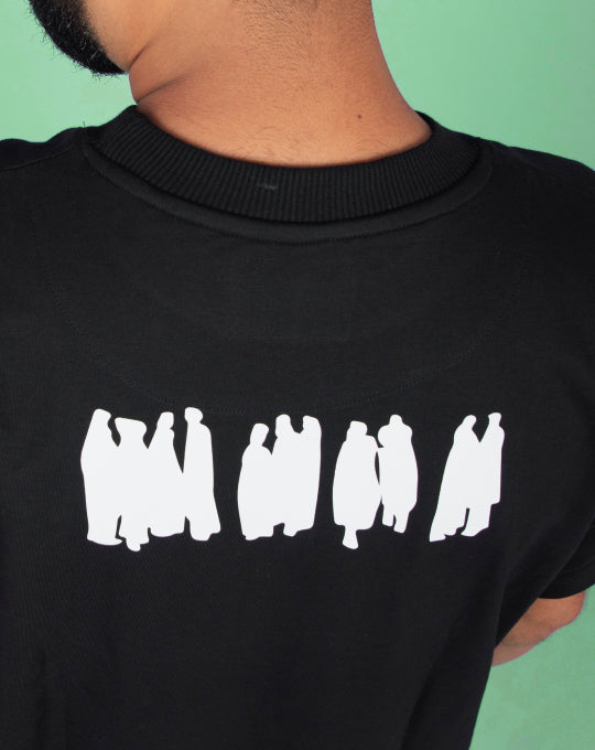 B a RAVE | Over Sized T-Shirt |Puff Print | Black | Futurism