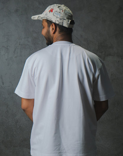 Kaam Bhari Reflective Solid | 250 GSM | White | Oversize