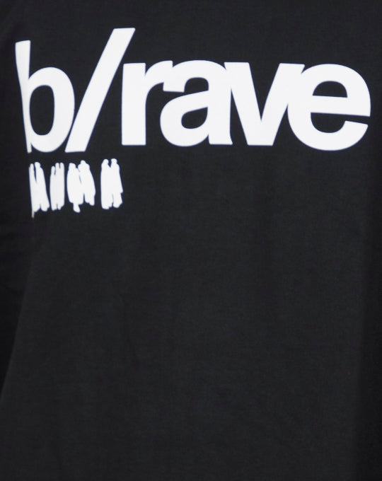 B a RAVE | Over Sized T-Shirt |Puff Print | Black | Futurism