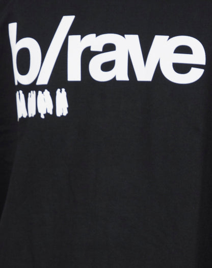 B a RAVE | Over Sized T-Shirt |Puff Print | Black | Futurism