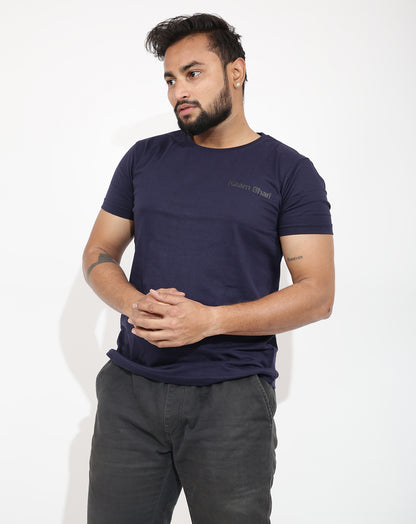 SOLID NAVY BLUE REGULAR FIT T-SHIRT