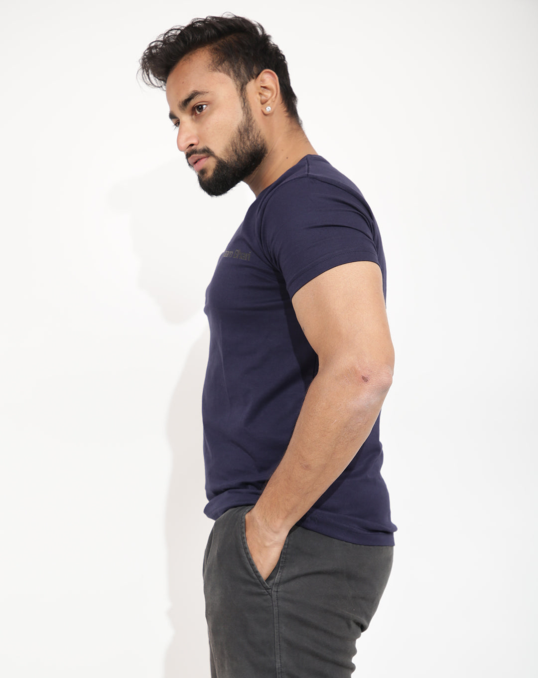 SOLID NAVY BLUE REGULAR FIT T-SHIRT