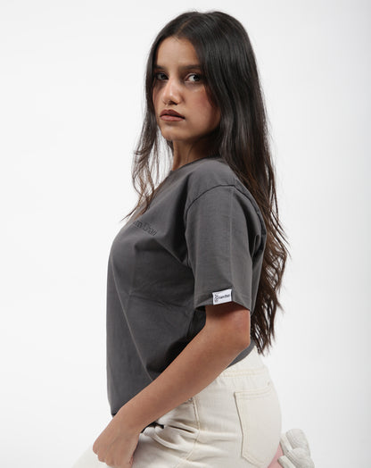 SOLID GREY REGULAR FIT TSHIRT