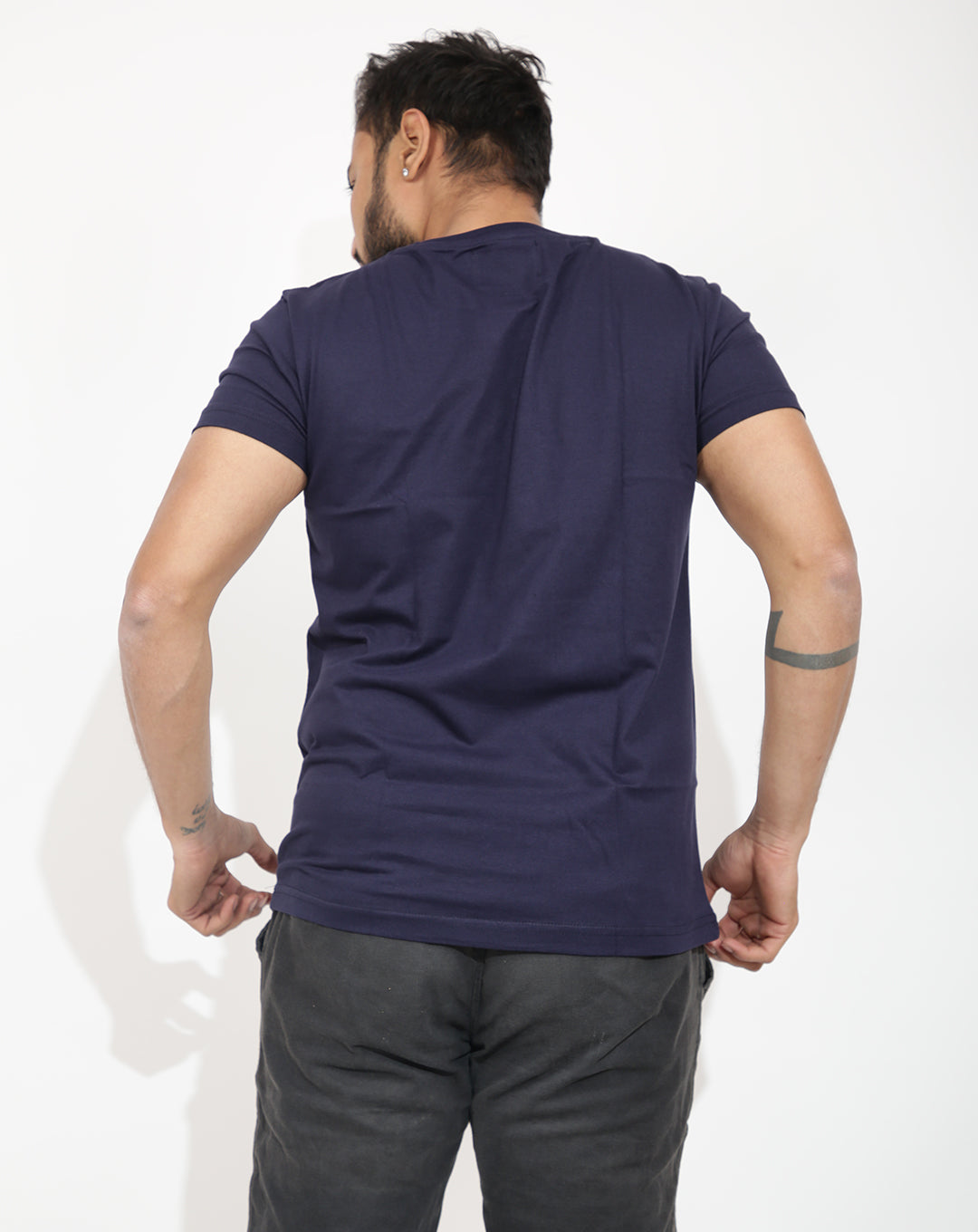 SOLID NAVY BLUE REGULAR FIT T-SHIRT