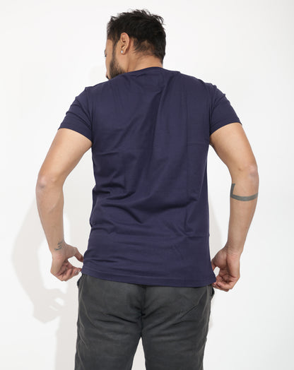SOLID NAVY BLUE REGULAR FIT T-SHIRT