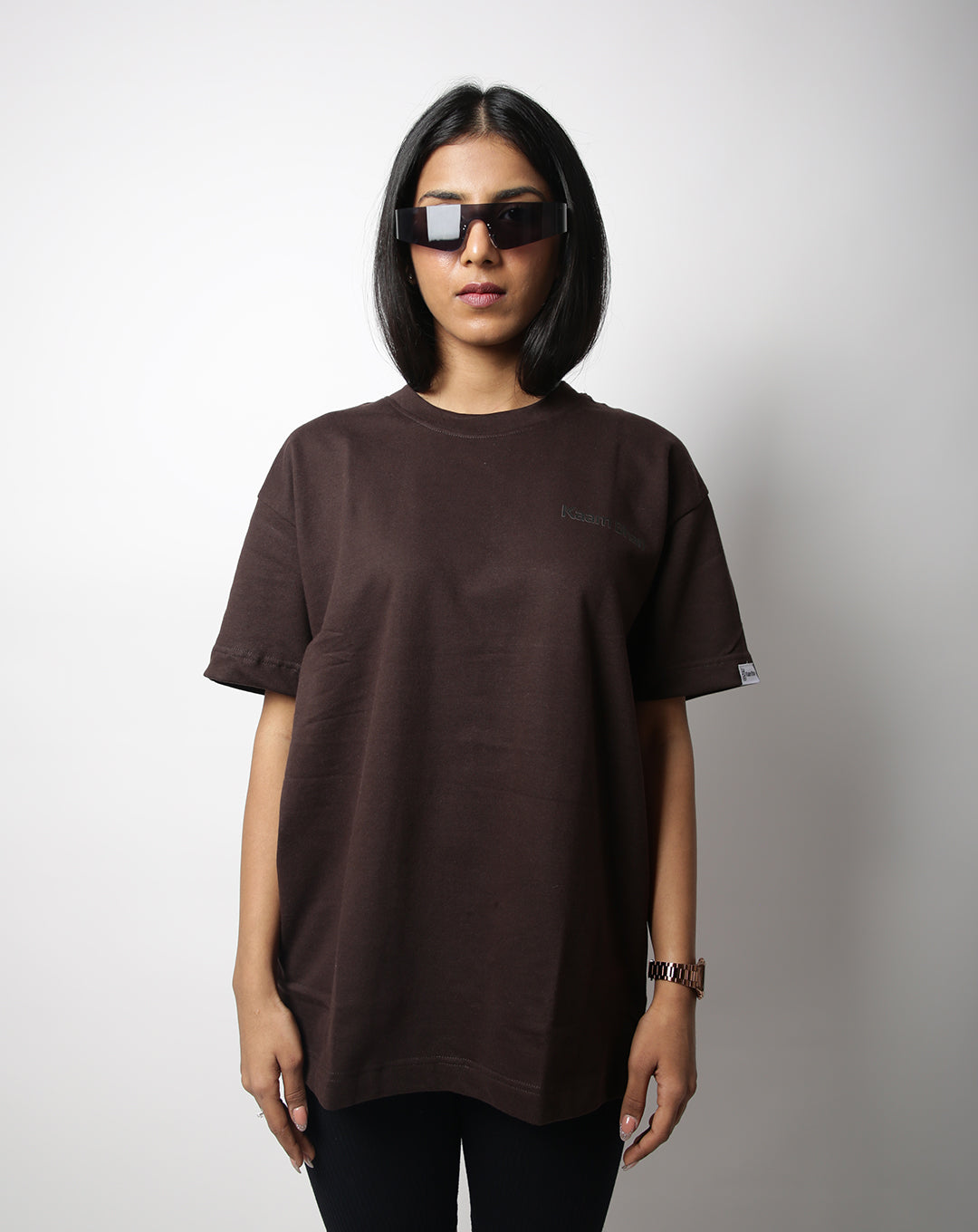 SOLID 250 GSM BROWN OVERSIZE TSHIRT