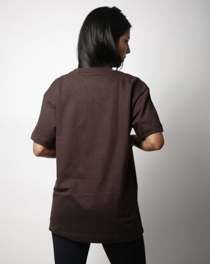 SOLID 250 GSM BROWN OVERSIZE TSHIRT