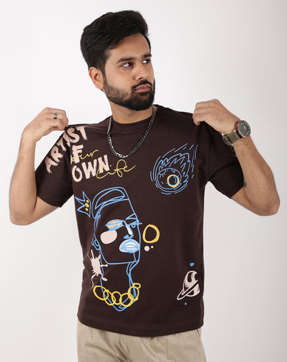 ARTIST OF YOUR OWN LIFE BROWN OVERSIZE UNISEX TSHIRT