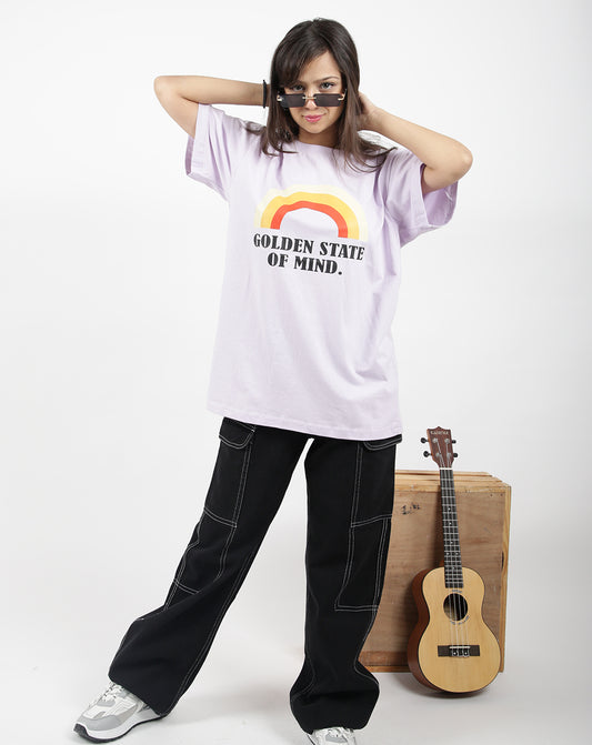 GOLDEN STATE OF MIND LAVENDER OVERSIZE UNISEX TSHIRT COTTON