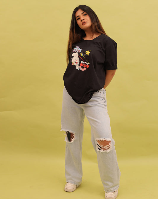 HYPE  (Unisex Round neck BLACK regular T-shirt)