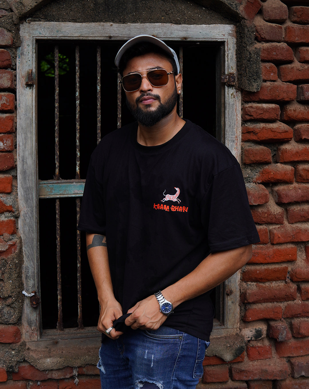 ANIMAL PRINT BLACK OVERSIZE T-SHIRT