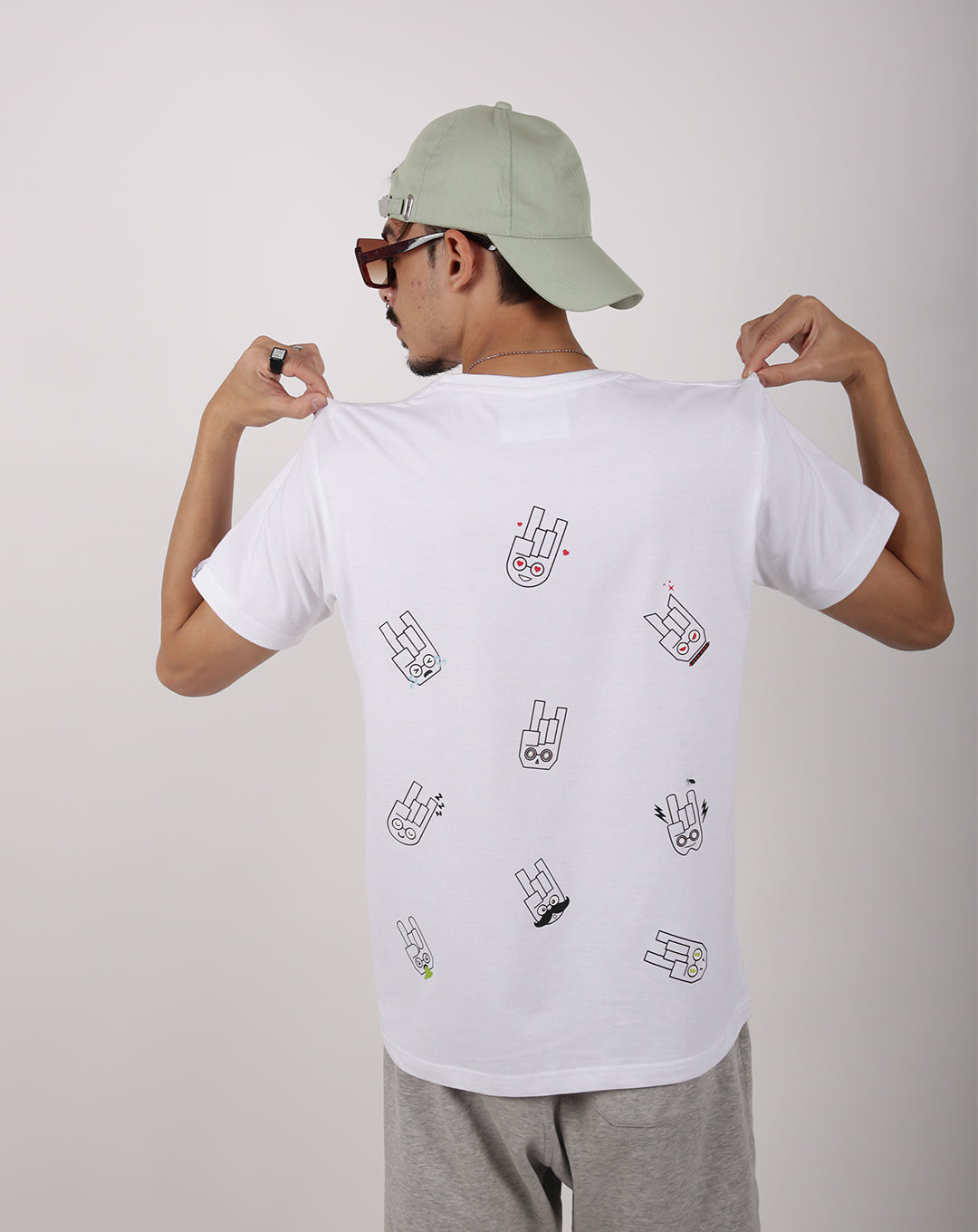 KAAMBHARI Signature White Round Neck Cotton Tees
