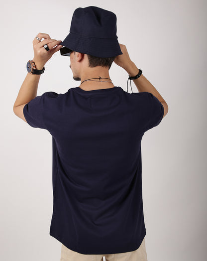 AWW (Unisex Round neck NAVY BLUE  regular T-shirt)