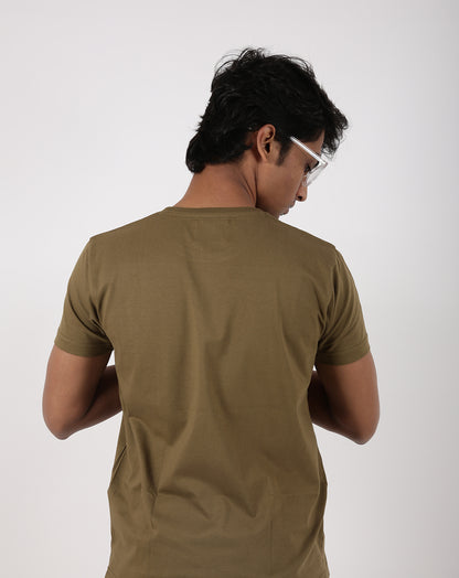 Monday (Unisex Round neck OLIVE regular T-shirt)