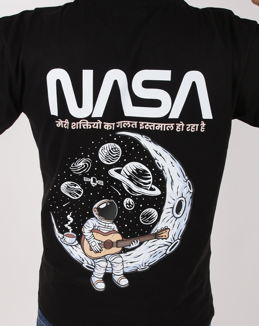 NASA BLACK OVERSIZE UNISEX TSHIRT COTTON
