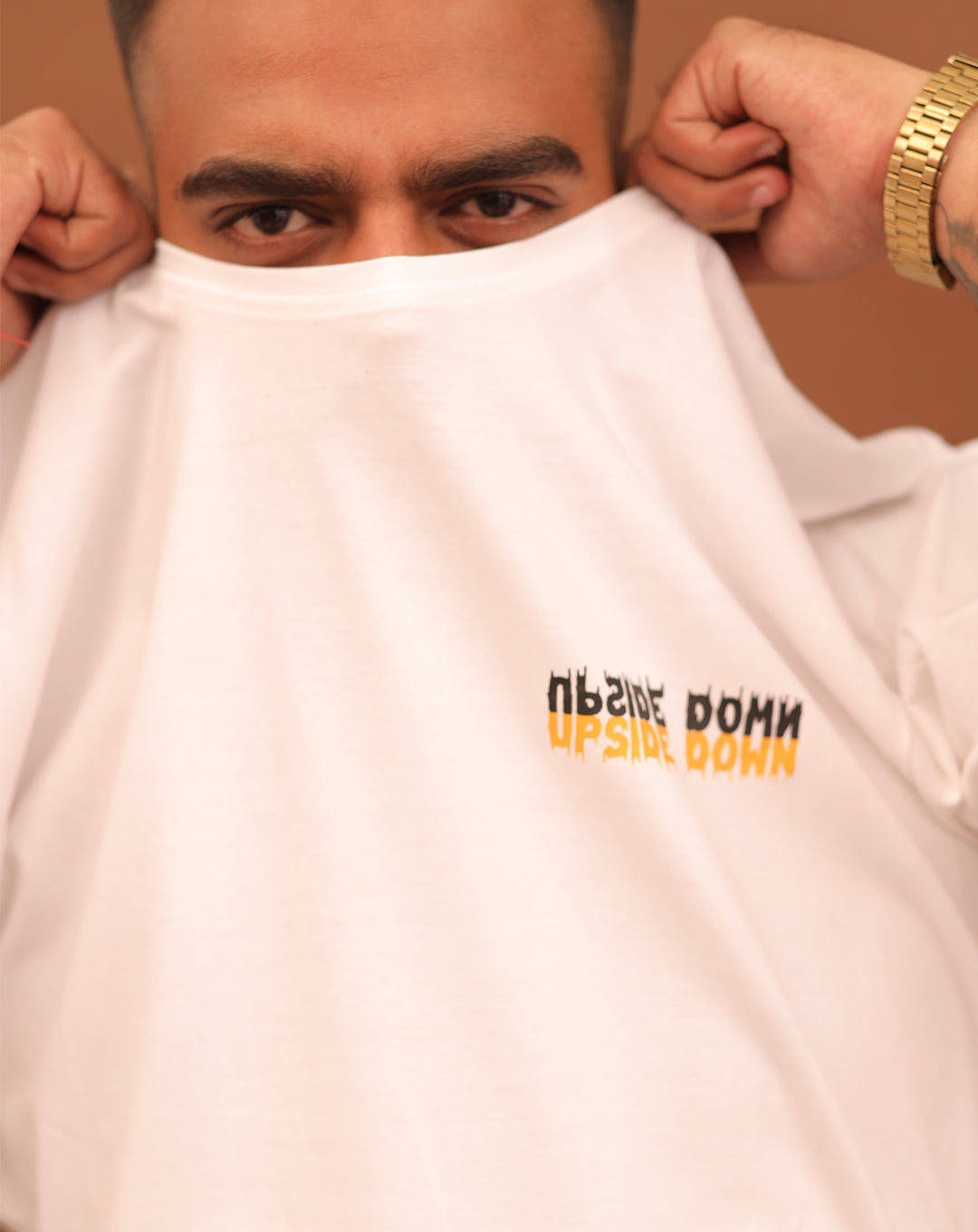 Upside Down (Unisex Round neck WHITE regular T-shirt)