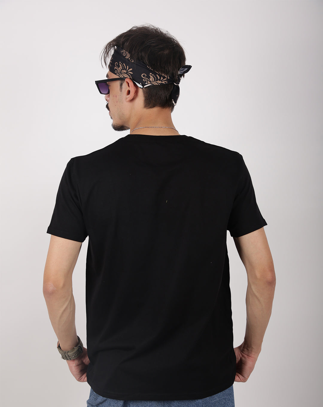 Abstract (Unisex Round neck BLACK regular T-shirt)