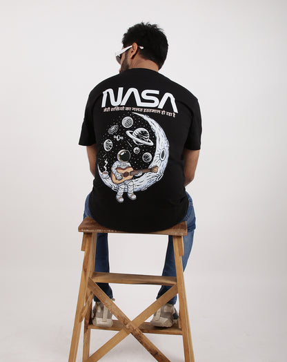 NASA BLACK OVERSIZE UNISEX TSHIRT COTTON